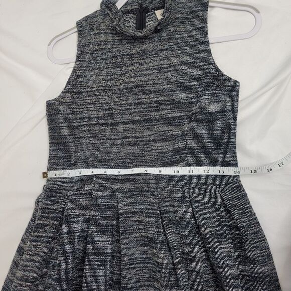 ANTHROPOLOGIE Ganni dress pinnacle ruffle neck textured with pockets XS - Picture 11 of 13